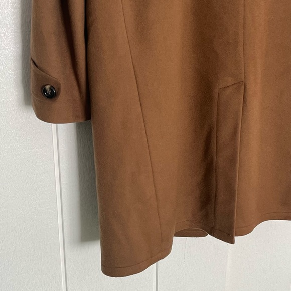 Vintage Caramel Tan Double Breasted Fur Collar Pea Coat Alpaca Fur Lined 2X - Picture 7 of 16